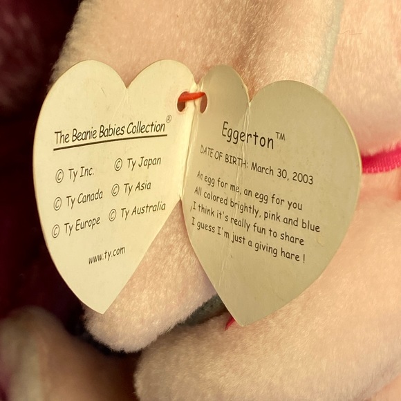 🎁4/$25🎁 EASTER COMING! Eggerton (Retired) Beanie Baby Bunny - Picture 11 of 16
